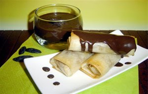 Rollitos De Primavera De Plátano Y Chocolate
