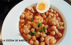 Potaje De Garbanzos Con Sepia Y Gambas