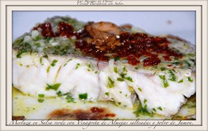 Merluza En Salsa Verde Con Vinagreta De Almejas Salteadas Y Polvo De Jamón
