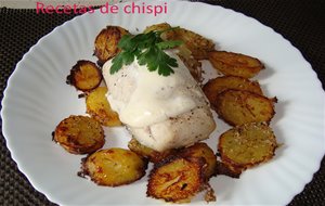 Lomo De Merluza Con Patatas Al Horno.
