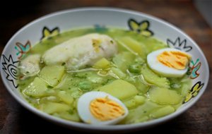 Potatoes In Parsley Sauce With Hake
