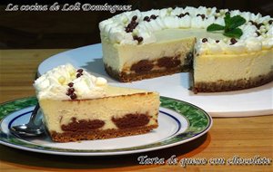 Tarta De Queso O Cheesecake Con Chocolate. Súper Fácil Y Deliciosa
