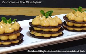 Delicioso Milhojas De Chocolate Con Crema Dulce De Leche (reto 3 Ingredientes)
