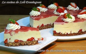 Tarta De Chocolate Blanco Con Fresas Y Sin Horno
