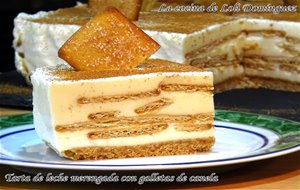 Tarta De Leche Merengada Con Galletas De Canela, Fácil Y Sin Horno
