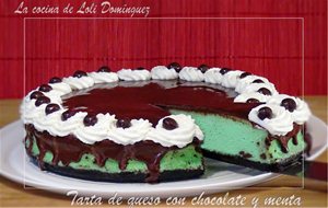 Tarta De Queso Con Chocolate Y Menta
