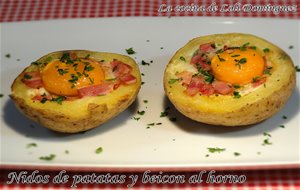 Nidos De Patatas Y Beicon Al Horno
