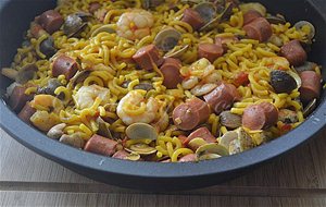 Fideos A La Cazuela Con Langostinos Y Almejas
