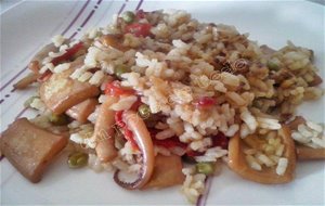 Arroz Blanco Con Potas Y Guisantes
