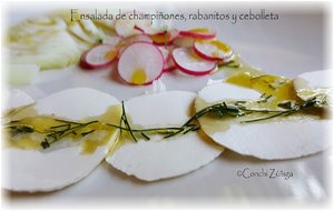 Ensalada De Champiñones Con Rabanitos Y Cebolletas
