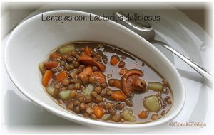 Lentejas Con Lactarius Deliciosus 
