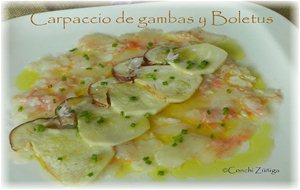 Carpaccio De Gambas Y Boletus
