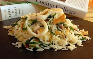 Arroz Basmati Salteado Con Calamar Y Salicornia
