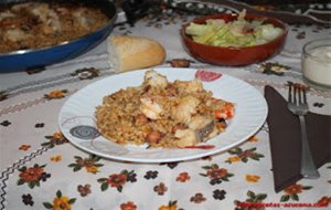 Arroz Con Rape, Pulpo Y Gambones.
