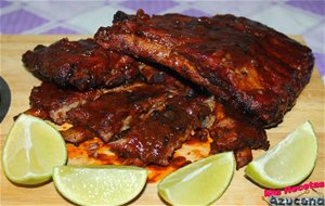 Costilla A La Parrilla Con Salsa Barbacoa.
