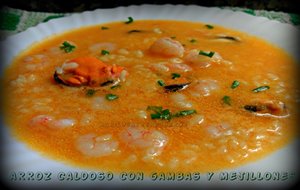 Arroz Caldoso Con Gambas Y Mejillones
