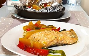 Salmón En Papillote Con Verduras
