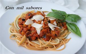 Espaguetis Con Berenjenas
