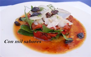 Ensalada De Espinacas, Bacalao Y Pimientos
