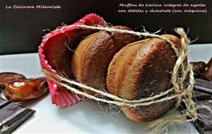 Muffins De Harina Integral De Espelta Con Dátiles Y Chocolate (con Máquina)
