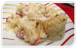 Coliflor Gratinada Con Queso Azul Y Bacon
