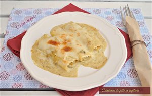 Canelones De Pollo En Pepitoria
