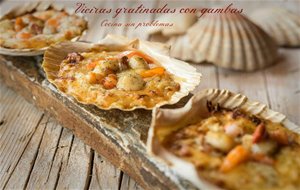 Vieiras Gratinadas Con Gambas
