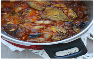 Guiso De Alubias Con Alcachofas
