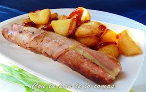 Salchichas Con Queso Envueltas En Bacon
