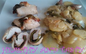 Rollitos De Pollo Al Horno Con Patatas Panaderas
