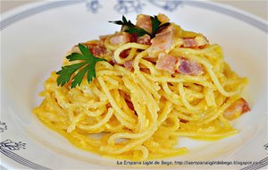 Espaguetis A La Carbonara. Sin Nata
