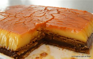 Tarta De Flan Con Galletas Y Chocolate
