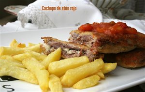 Cachopos De Atún Rojo Con Queso Cabrales Y Jamón Ibérico 
