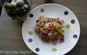 Ensalada Templada  De Cuscús Y Garbanzos Con Salsa De Manzana Y Granada
