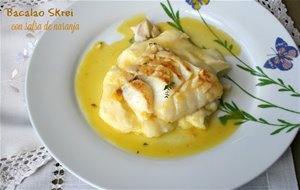 Bacalao Skrei Con Salsa De Naranja Y Crema De Patata
