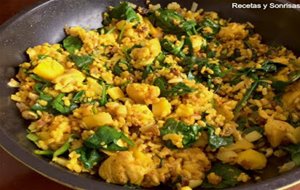 Arroz Integral Con Quinoa Pollo, Espinacas Y Manzana
