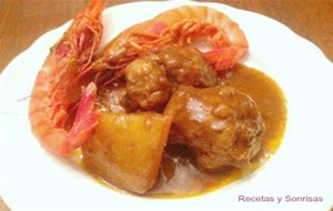 Almóndigas De Carne Y Gambas
