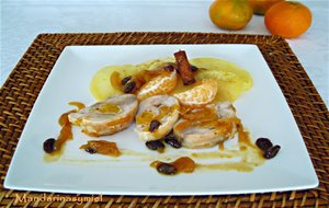 Muslos De Pollo Con Salsa De Mandarina Y Pasas

