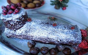 Tronco De Navidad Con Crema De Castañas Y Chocolate.
