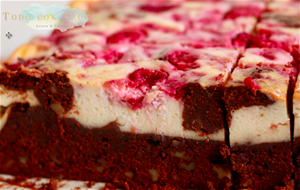 Brownie Con Cheescake Y Frambuesas