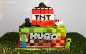 Tarta De Minecraft Fondant
