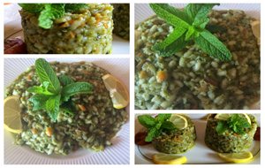 Arroz Verde Meloso Al Aroma De Hierbabuena.( Arroz Vegano)
