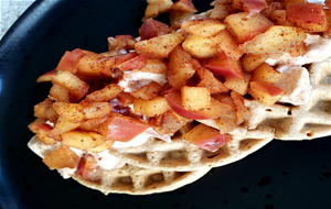 WAFFLES DE MANZANA {HARINA DE AVENA}