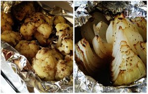 Coliflor Y Cebolla Al Horno En Salsas Negras
