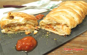 Trenza De Hojaldre Rellena De Carne De Cocido Con Bechamel