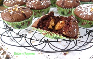 Muffins De Chocolate Con Corazón De Turrón De Jijona