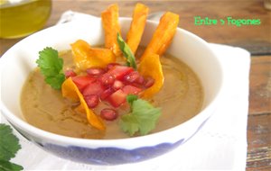 Crema De Coliflor Y Lentejas Con Chips De Batata