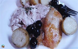 Pollo Asado Con Aceitunas Negras