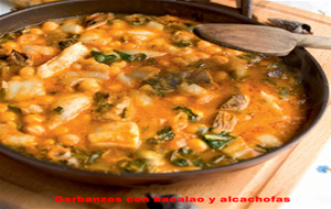 Garbanzos Con Bacalao Y Alcachofas
