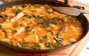 Garbanzos Con Bacalao Y Alcachofas
